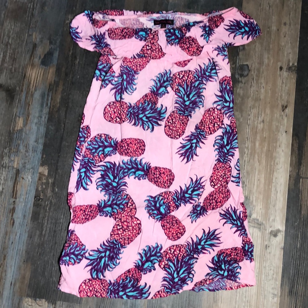 Girls pineapple off the shoulder dress